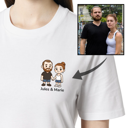 T-shirt "Trop mignon" personnalisé