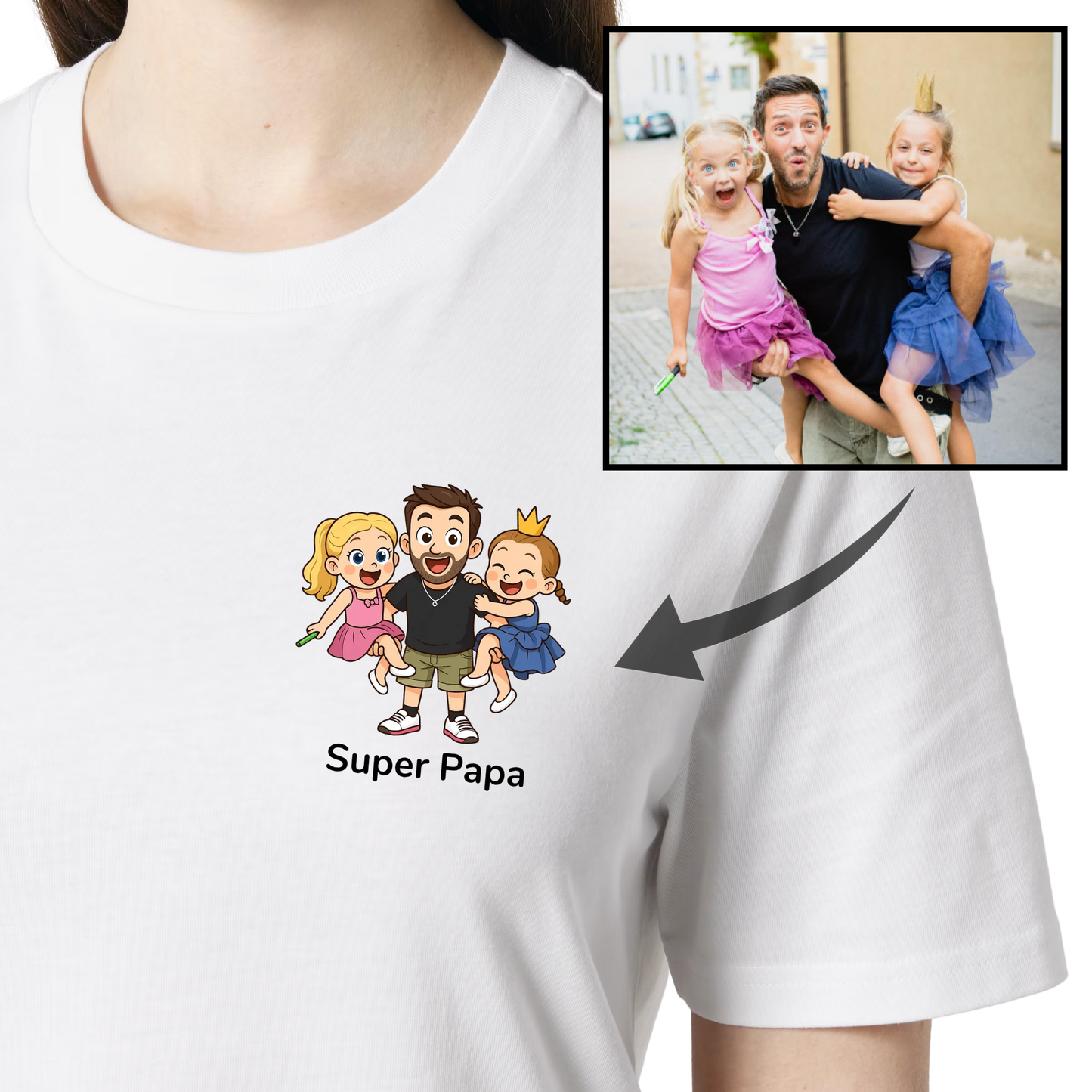 T-shirt "Trop mignon" personnalisé