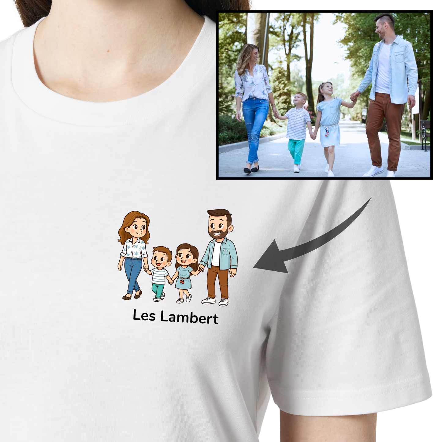 T-shirt "Trop mignon" personnalisé